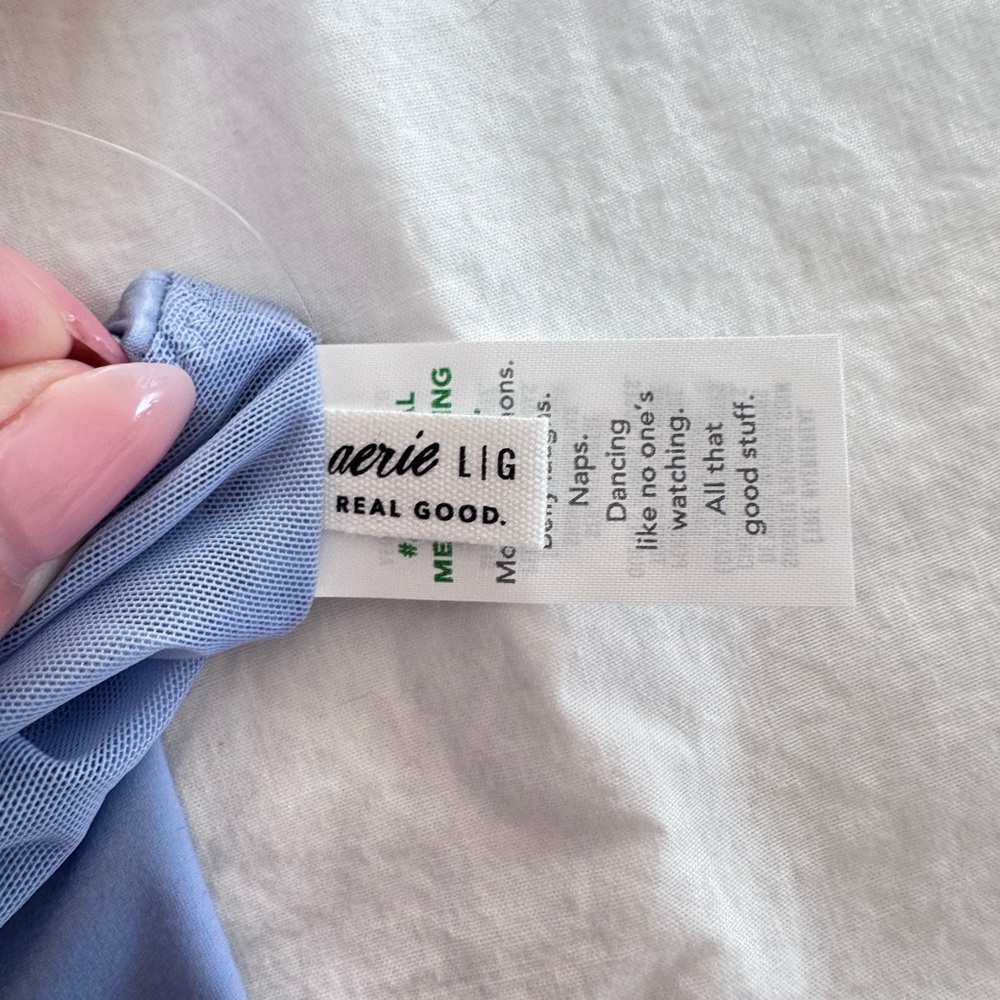 Aerie Show Off Shine Lace Tank Top Light Blue Sz Lg, 90’s, Y2K - Picture 3 of 4